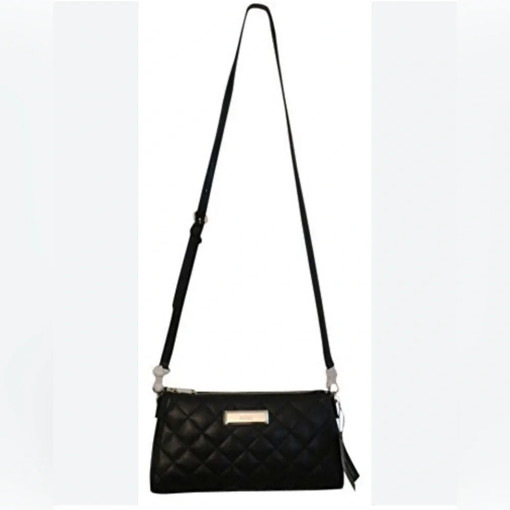 DKNY Quilted Lamb Leather Crossbody Bag Black